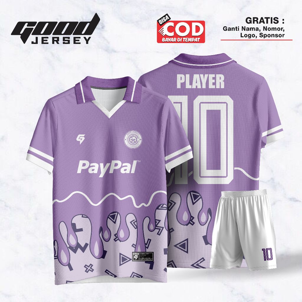 Jersey Bola | Jersey Futsal | Jersey Voli | Custom Printing Ungu Free Name Nomor Sponsor