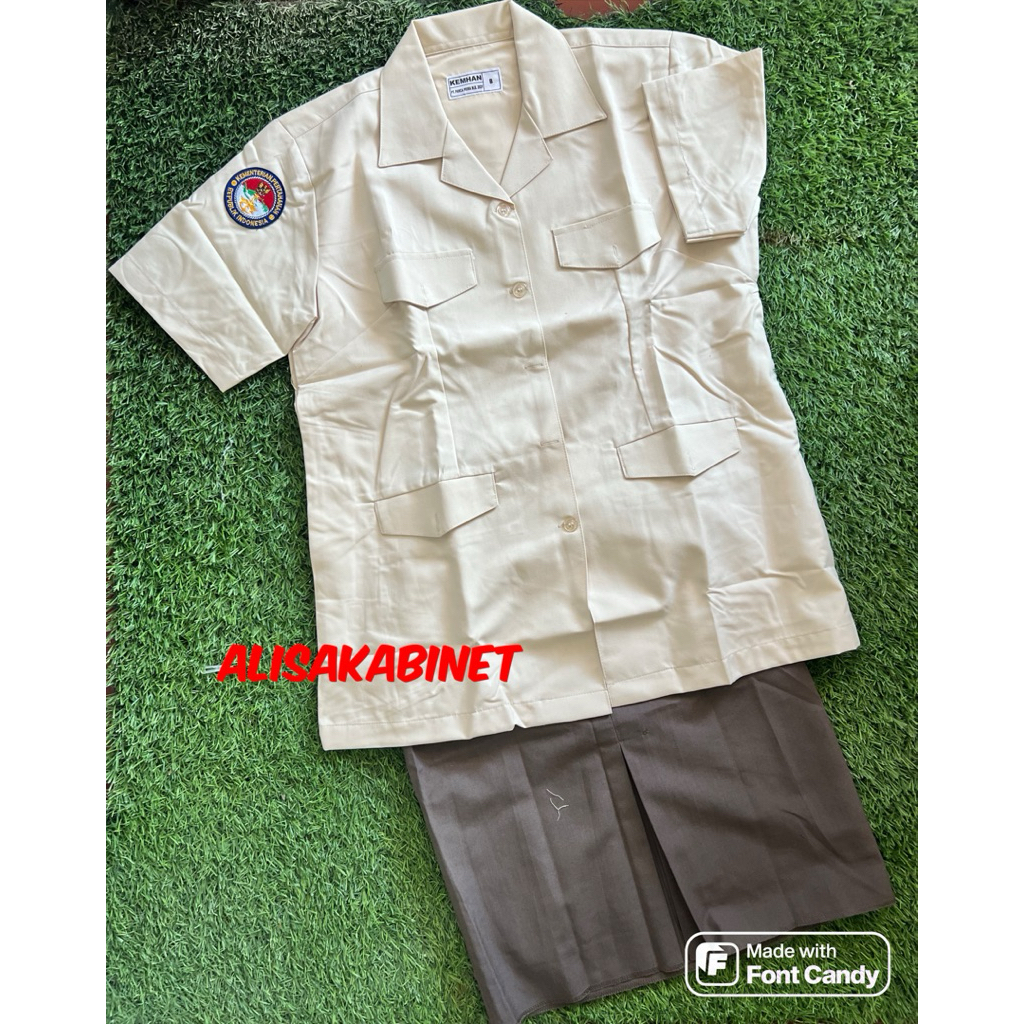 Baju PDH Atasan KEMHAN Cew Lengan Pendek Jatah TNI