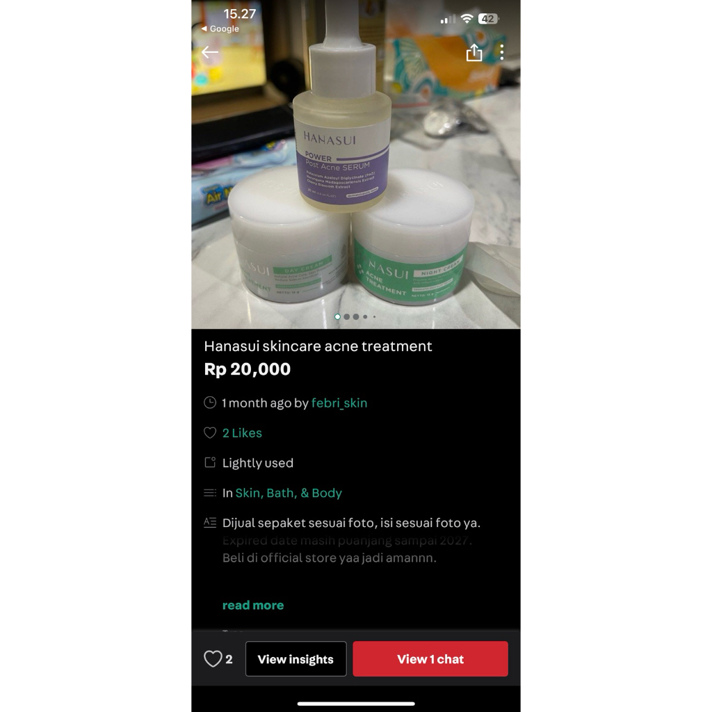 Hanasui skincare acne treatment