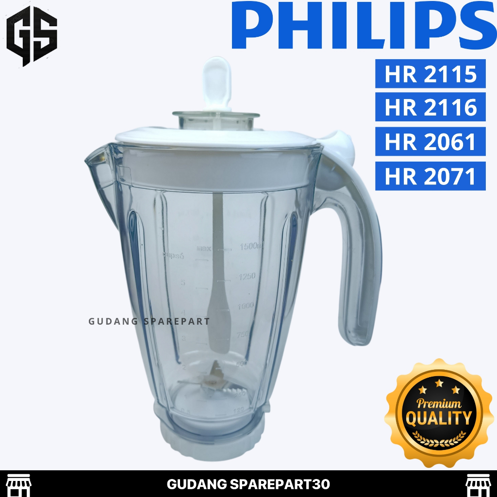 Gelas Blender Set Jus Philips HR2115 HR2116 HR2061 HR2071 / Gelas Jus Blender Philips Fullset Plasti