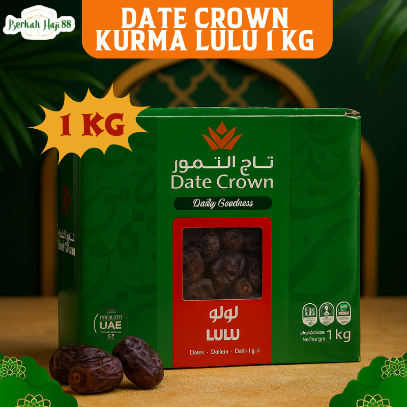 

Date Crown Kurma Lulu Kemasan 1kg dari UAE in Box Oleh Oleh Haji dan Umroh