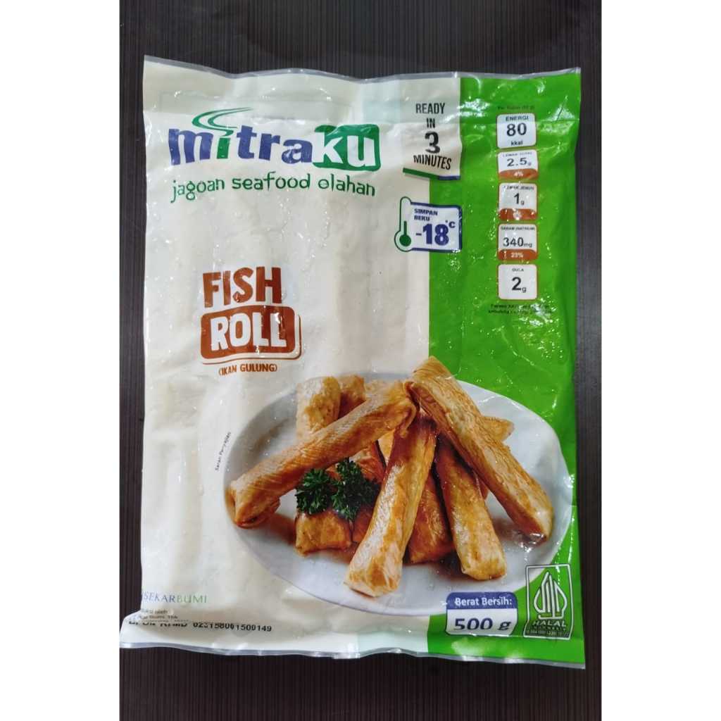 

Mitraku Fish Roll 500gr - Frozen Seafood Delight (Khusus Area Lampung)