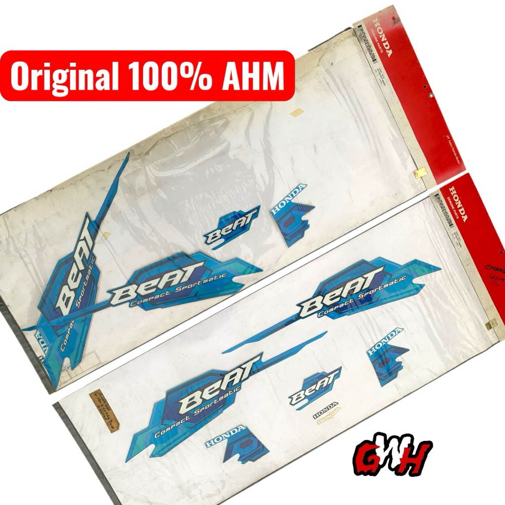 Stiker Striping Les Ori Beat Karbu 2008 biru Original AHM Stripping Beat Karbu Original AHM Biru 200