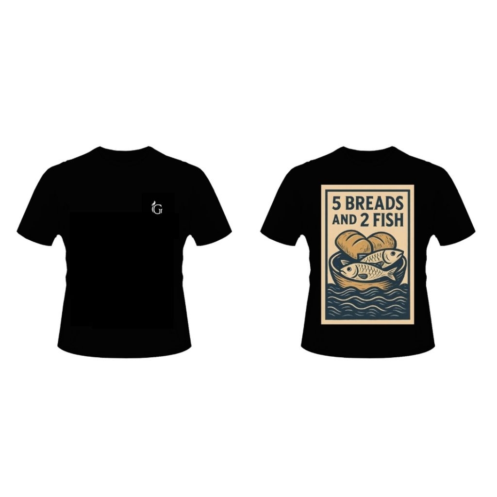 t-shirt 5 roti dan 2 ikan