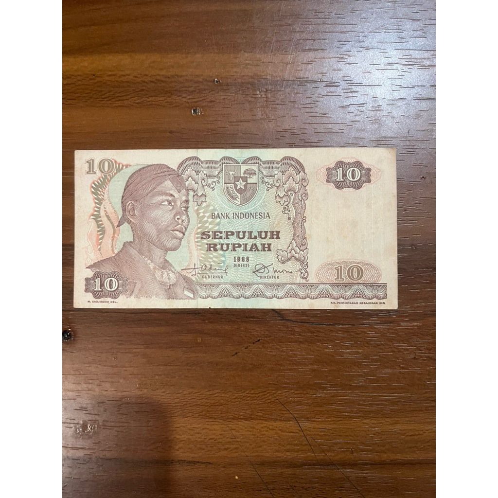 Uang Kertas 10 Rupiah 1968 Seri Sudirman Koleksi Kuno