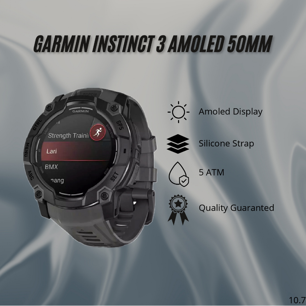 Smartwatch Garmin Instinct 3 AMOLED 50mm – Smartwatch Tangguh dengan Layar AMOLED