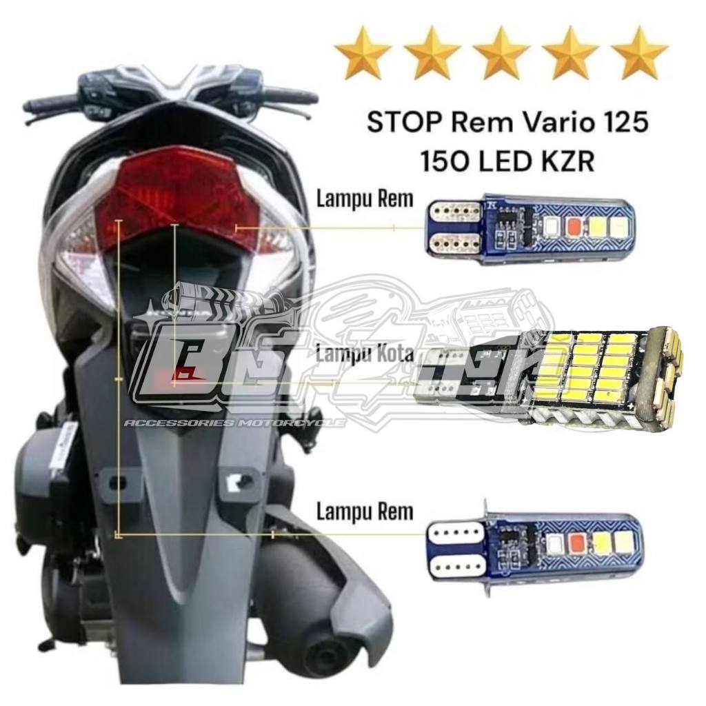 LAMPU STOP REM VARIO 125 150 LED OLD & KZR KEDIP DAN DIAM SUPER TERANG KENDARAAN MOTOR