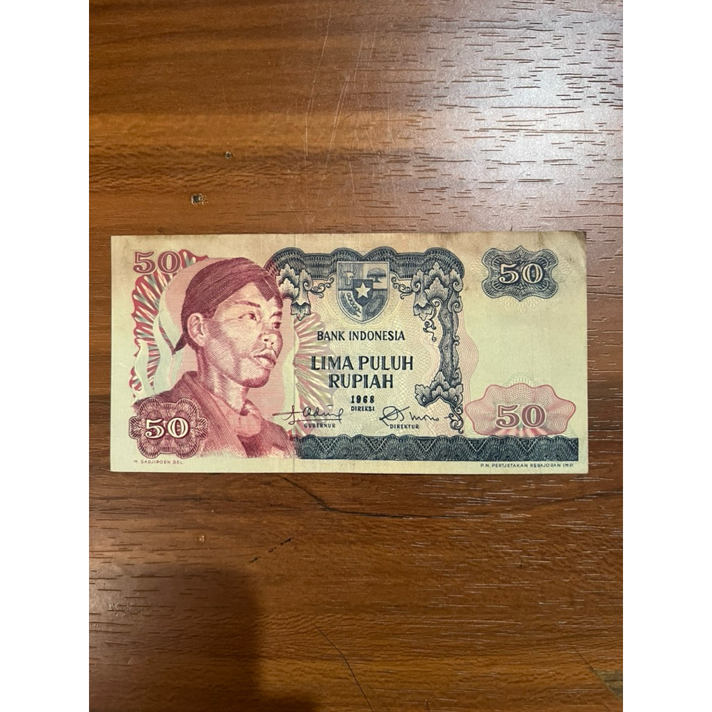 Uang Kertas 50 Rupiah 1968 Seri Sudirman Koleksi Kuno
