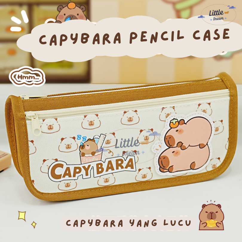 

Tempat Kotak Pensil Kapasitas besar Trending Resleting Halus Capybara