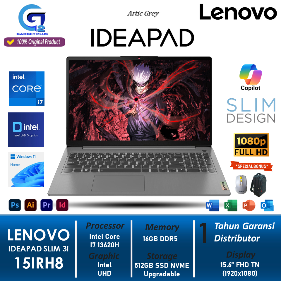 Laptop Lenovo Ideapad Slim 3i 15 Intel i7 13620H RAM 16GB DDR5 2TB SSD FHD Touch Windows 11 Ori