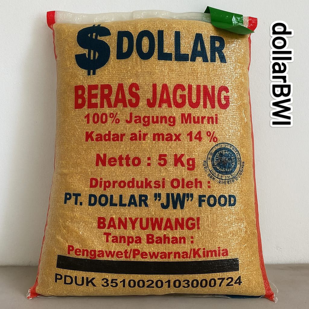 

beras jagung dollar kemasan 5kg/sak original banyuwangi