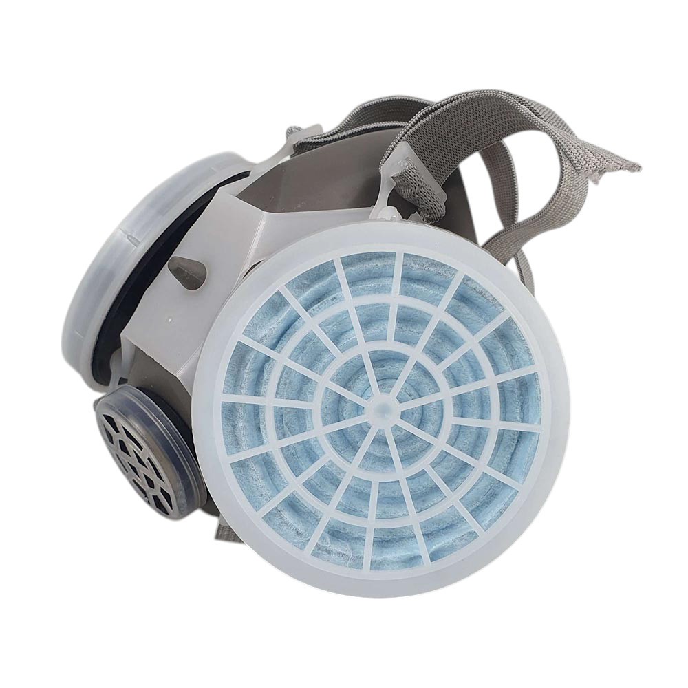 Masker Gas Respirator Kerja Pabrik Cat Lab Half Face with Activated Carbon Filter