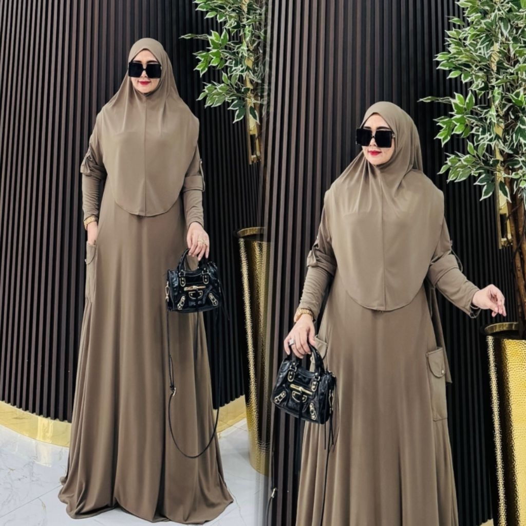 ERICA GAMIS SET HIJAB BAHAN JERSEY KOREA PREMIUM IMPORT BUSUI FRENDLY DAN WUDHU FRENDLY