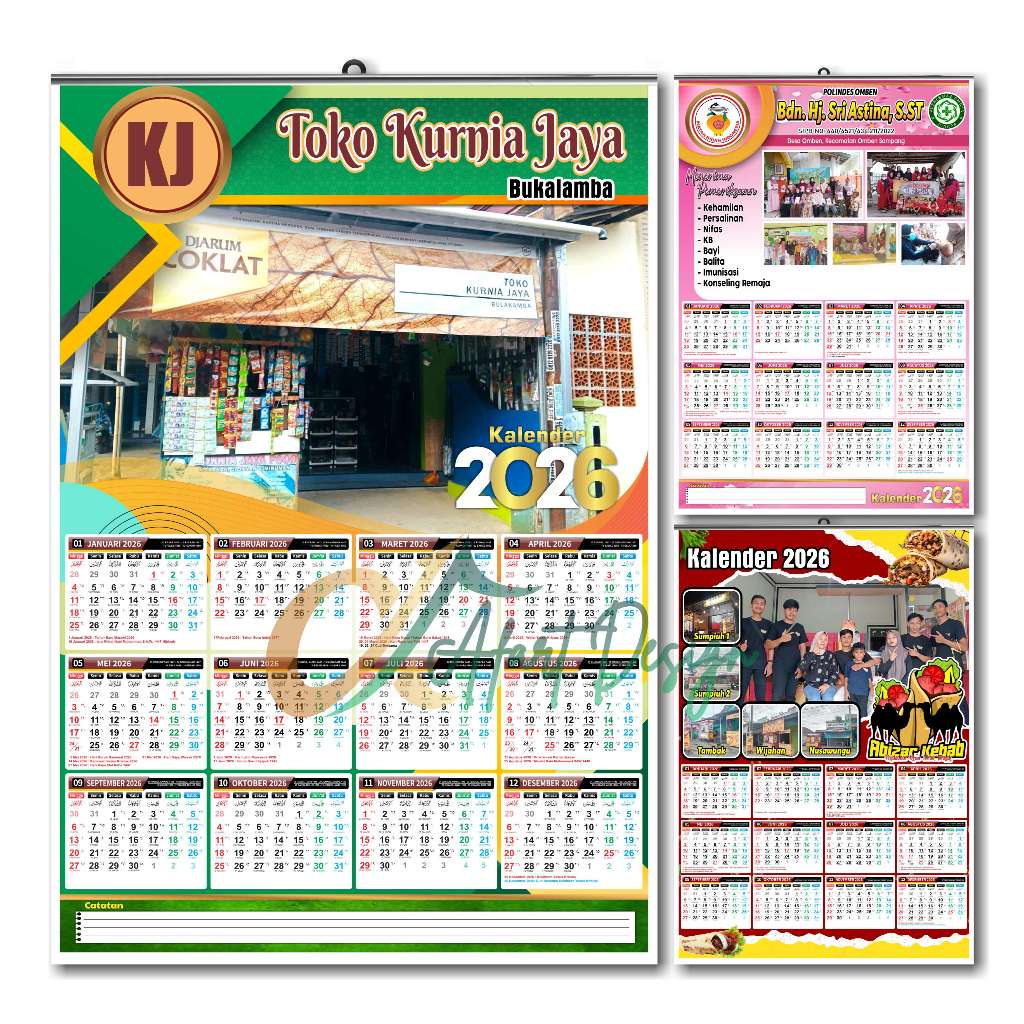 

Kalender Custom Desain Iklan Toko Restoran Salon dan lain lain 2026 TANPA MINIMAL ORDER Free Desain