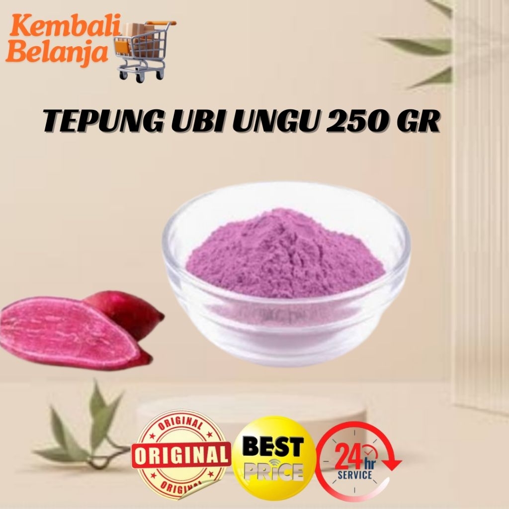 

Tepung Ubi Ungu 250 Gram/ Tepung Ubi Jalar Ungu/ Tepung Telo