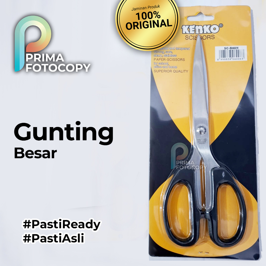 

Gunting Besar Kenko Hitam Besi Tebal Premium Origami Kain Kertas Scissors 848