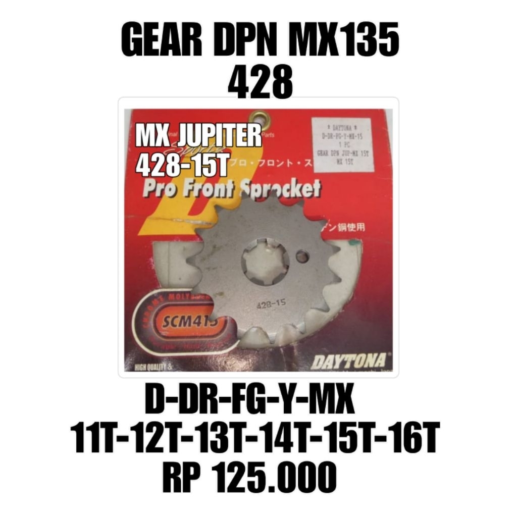 GEAR DEPAN JUPITER MX 428-11T SD 16T ORIGINAL DAYTONA