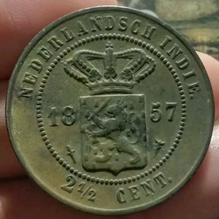 koleksi koin kuno 2 1/2 cent benggol 1857