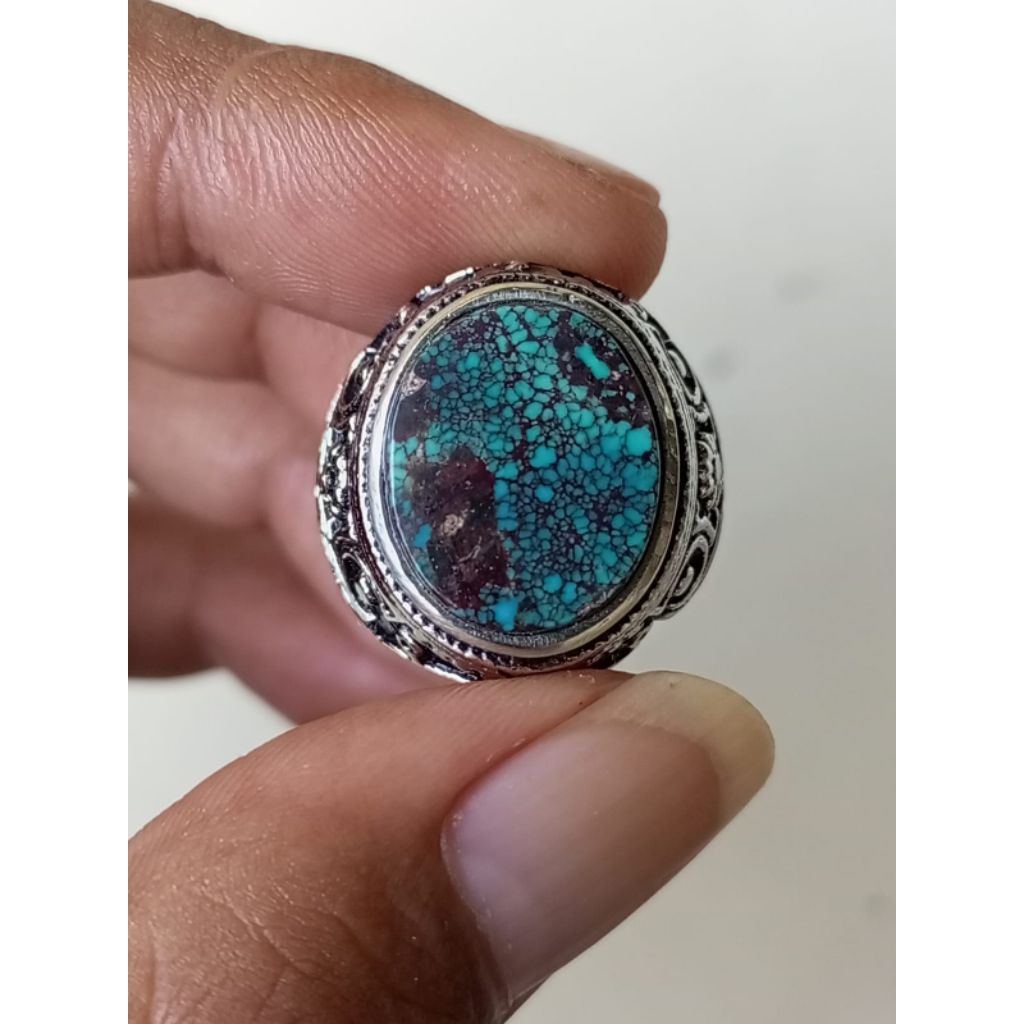 Natural Batu Pirus Persia Urat Merah