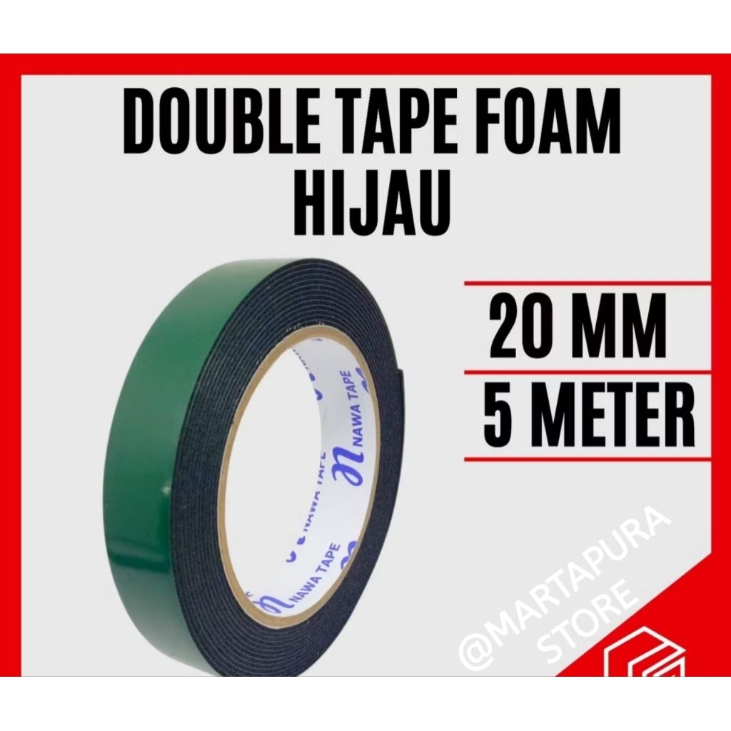 

DOUBLE TAPE FOAM BUSA HIJAU 5METER 20MM