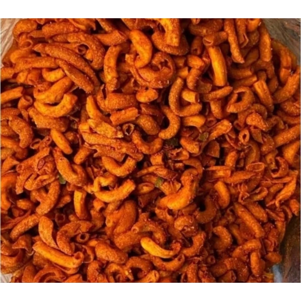 

Makroni pipa/makroni bantet pedas dsun jeruk 1 kg