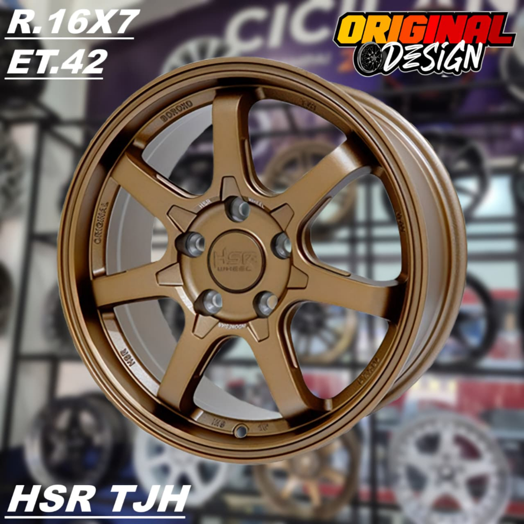 Pelek Mobil Ring 16 Lubang Baut 5 HSR TJH R16 Warna Bronze Palang 7