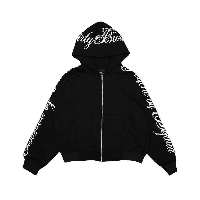 DirtyBusiness Black – Baggy Pants Vini Hoodie Boxy Oversized Zipper Sweartshirt Premium