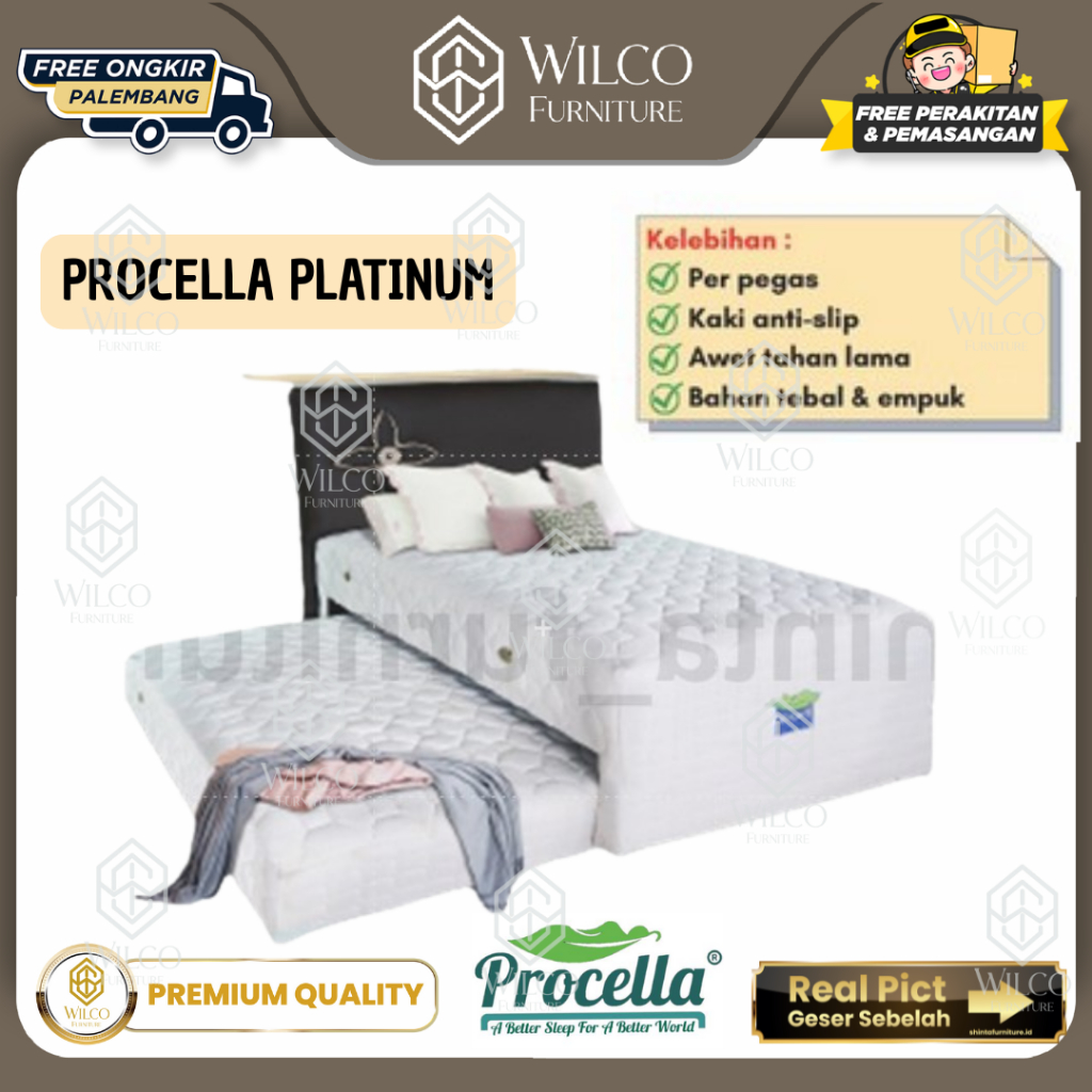 Kasur Springbed Sorong Procella Platinum / Bed Sorong Procella Putih
