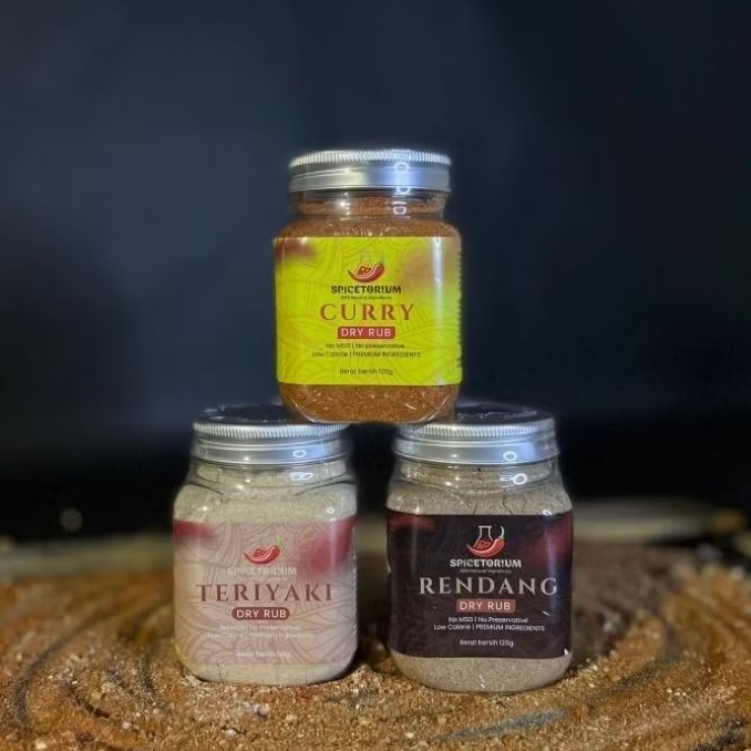 

SPICETORIUM "THE TRIO" BUNDLING Healthy Dry Rub (120gr x 3) Bumbu Bubuk Marinasi Rendah Kalori - Tanpa MSG, Tanpa Pengawet, 100% Natural Ingredients.