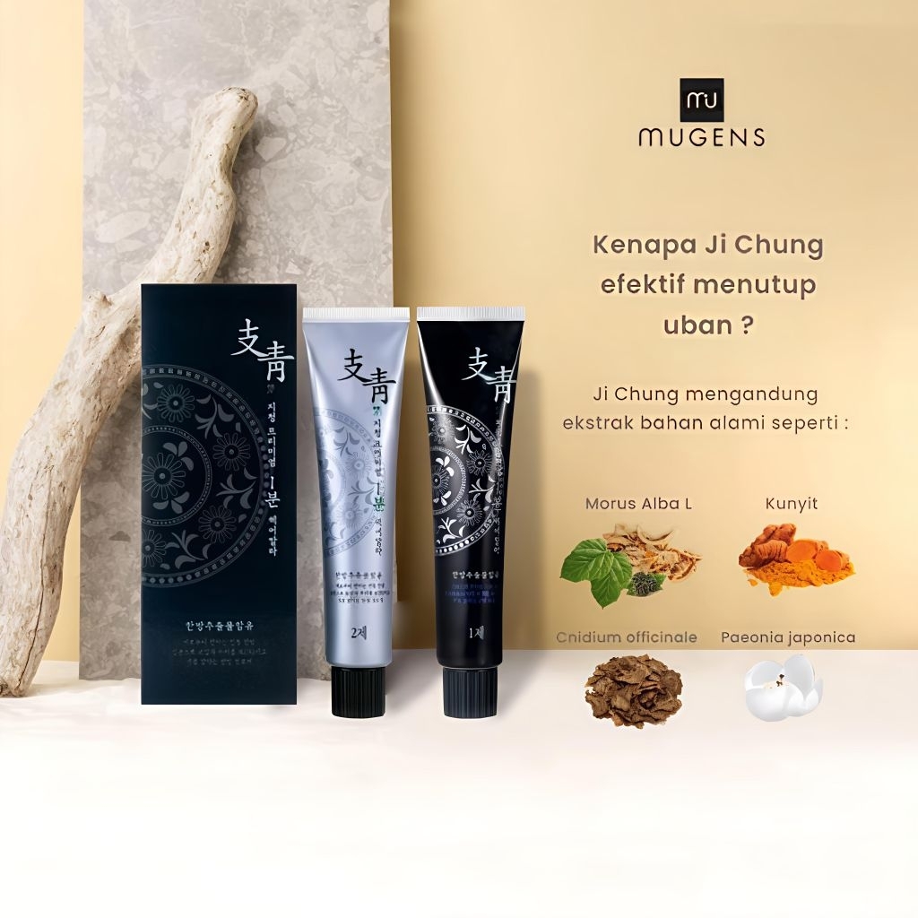 MUGENS Ji Chung Hair Color Premium 1 Minute / Penutup Uban Tanpa Amonia