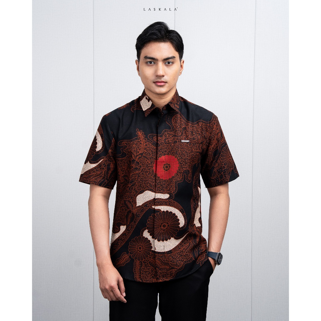 Laskala Batik Premium Haridasa Kemeja Batik Pria Slimfit Lengan Pendek