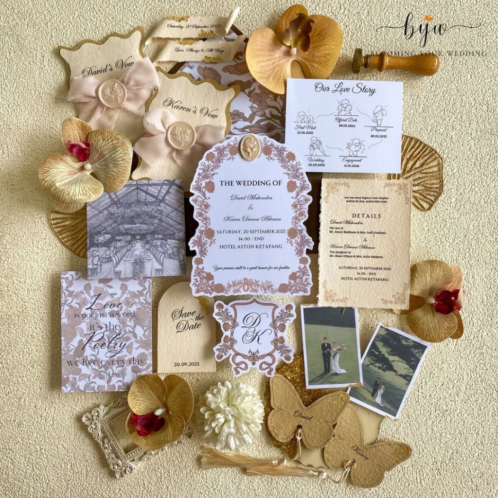 Wedding Keepsake | Wedding Vows | Handmade Undangan Aesthetic (Floral Design) undangan pernikahan we