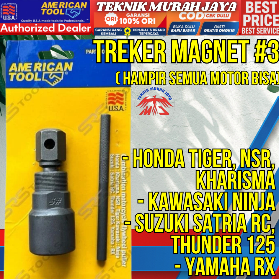 AMERICAN TOOL 8958028 Treker Magnet Puller #3 UNIVERSAL No. 3 ALAT BUKA MAGNET MAGNIT Motor Karisma 