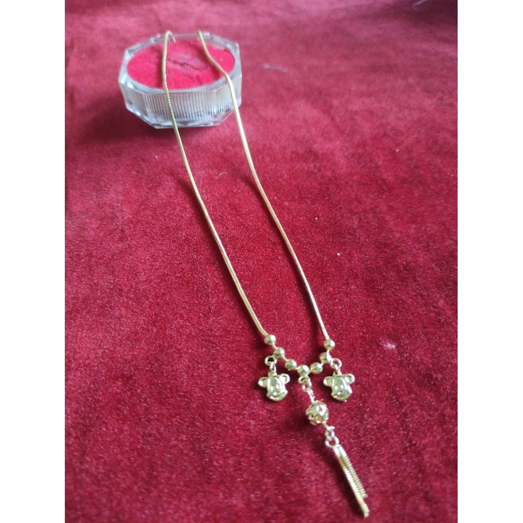 kalung belut mainan mickey, kalung titanium, kalung kristal, kalung kotak, kalung rodium