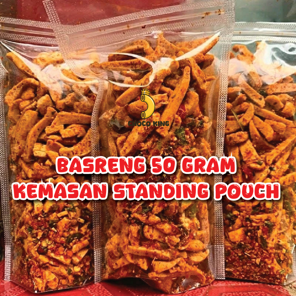 

50 GRAM BASRENG PEDAS DAUN JERUK KEMASAN STANDING POUCH - JAJANAN VIRAL DIJAMIN NAGIH