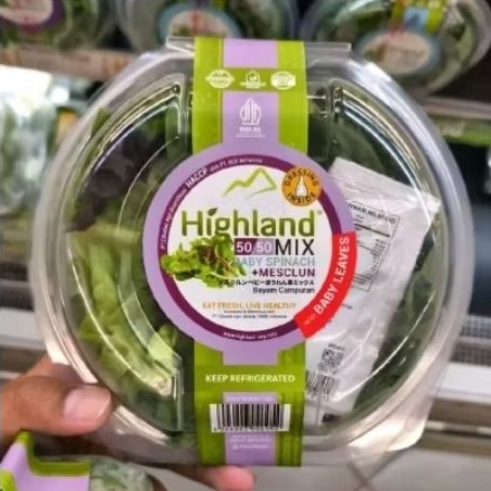 

Highland mixed baby spinach & mesclun fresh 100gram