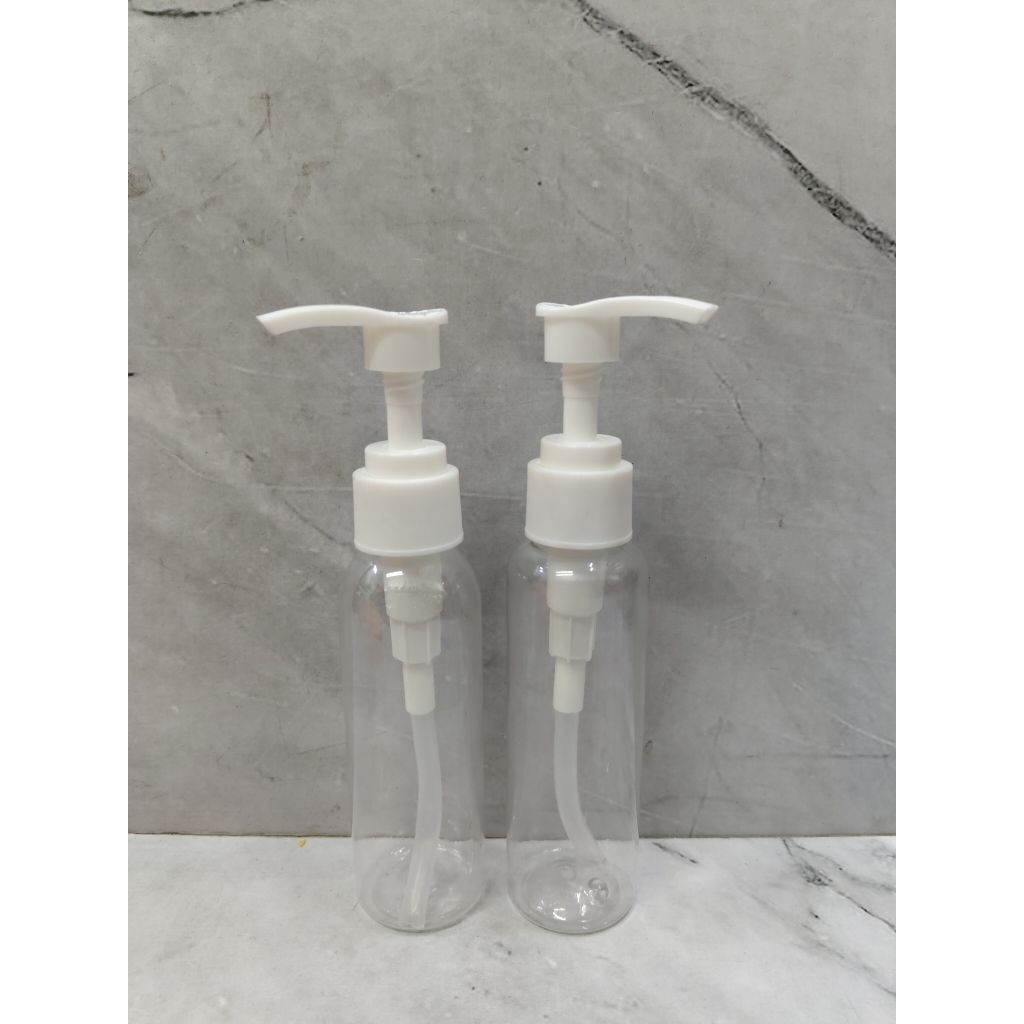 BOTOL SABUN CAIR TRANSPARAN 100 ML / BOTOL PUMP PLASTIK