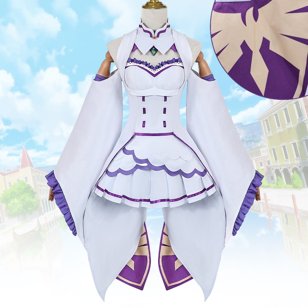 Re:Zero - Starting Life in Another World cosplay Emilia cosplay costume and wig