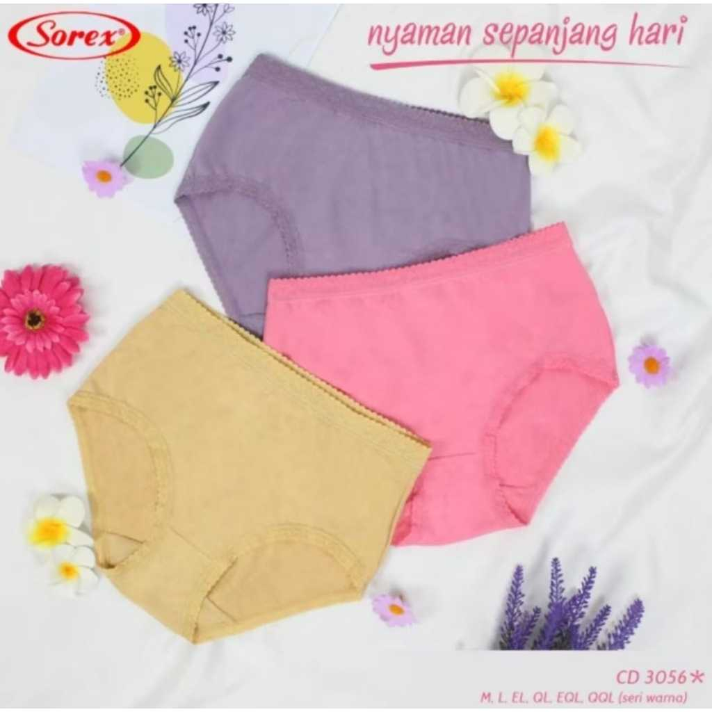 CD CELANA DALAM SOREX 3056 KATUN RENDA - CD SOREX 3056 CELANA DALAM WANITA UKURAN KECIL DAN JUMBO TE