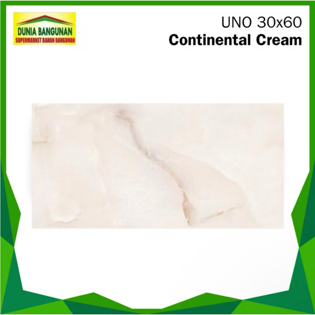 Keramik Dinding UNO 30x60 KW1 Continental Cream Keramik Glossy Kamar Mandi Dapur