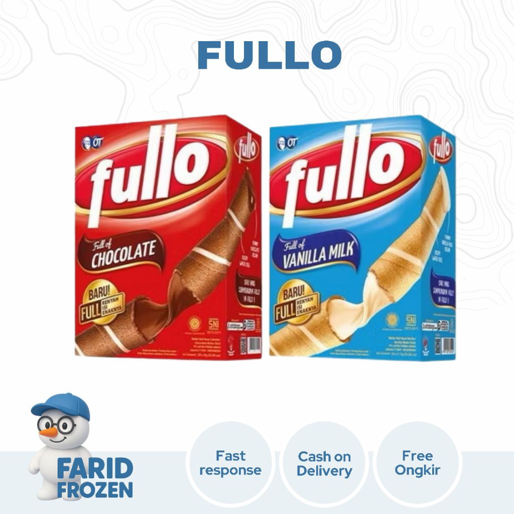 

FULLO WAFER ROLL COKLAT/VANILA 7 GR X 24 ( 1 BOX ISI 24 PCS)