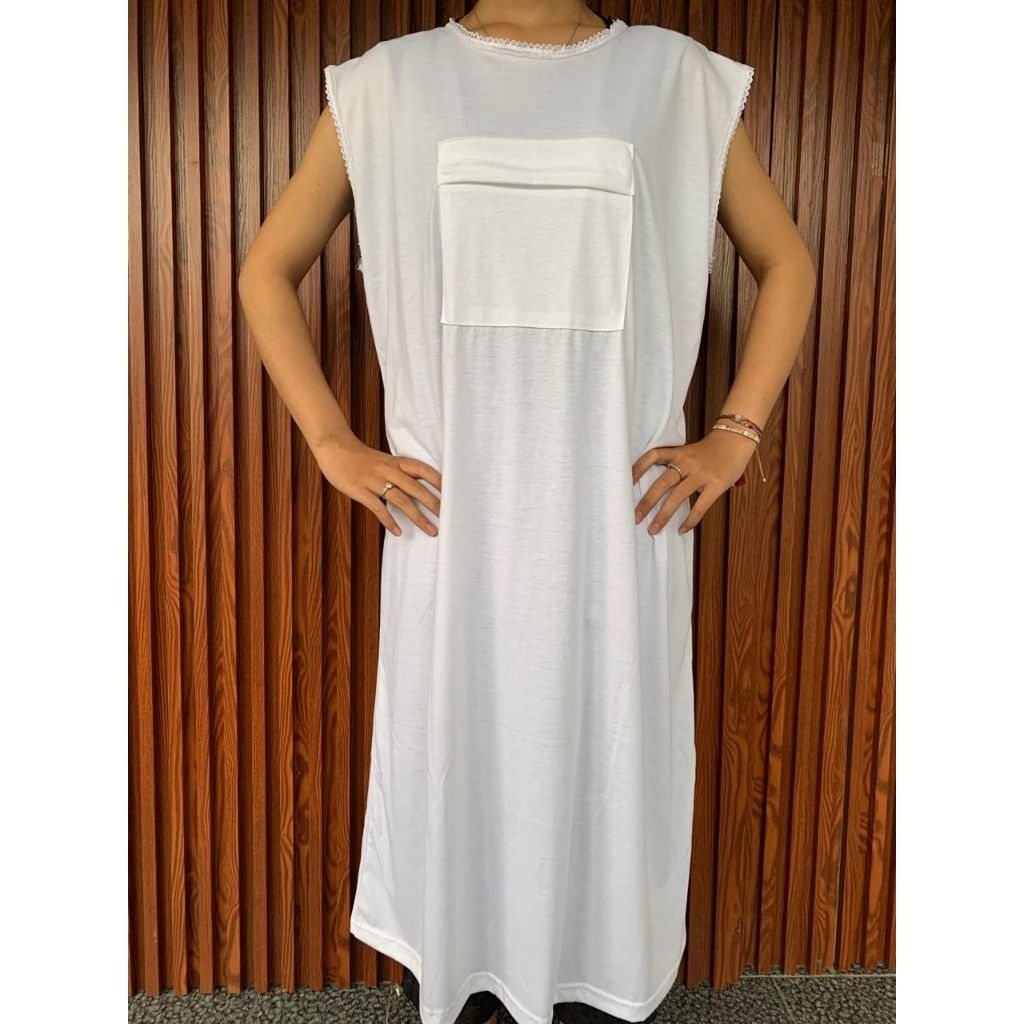 singlet gamis wanita/singlet gamis saku depan/ gamis haji dan umroh