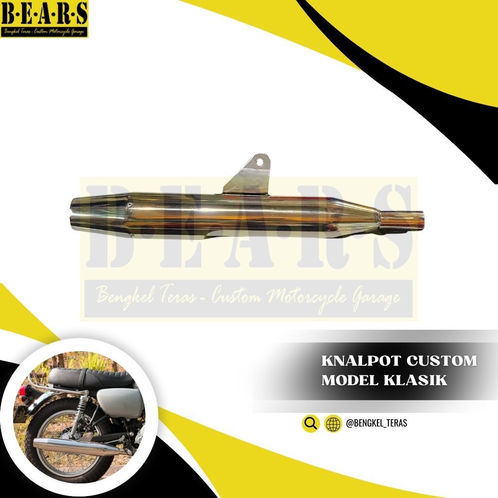 Knalpot Custom Kawasaki W175 British style classic PnP