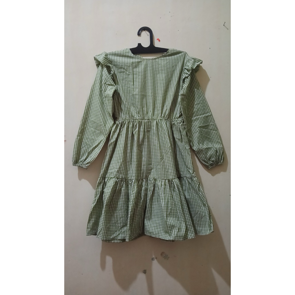 Preloved Tunik Kotak Hijau Sage