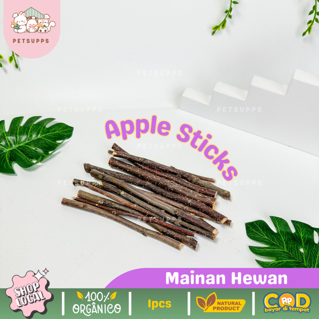 Apple stick FULL SIZE 13-15cm| Apple orchard stick | gigitan hamster | apple chew toy | grind teeth