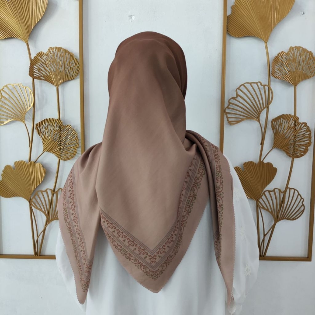 Karima Series - Jilbab 2 Gradasi Kerudung Segi Empat Hijab scraft Bahan Voal Lasercut