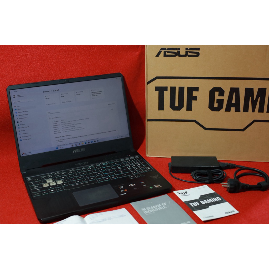 [SECOND] Laptop Asus TUF Gaming FX505DT Ryzen 5-3550H GTX 1650 4GB RAM 8GB + 8GB 2400 MHz (Team Elit
