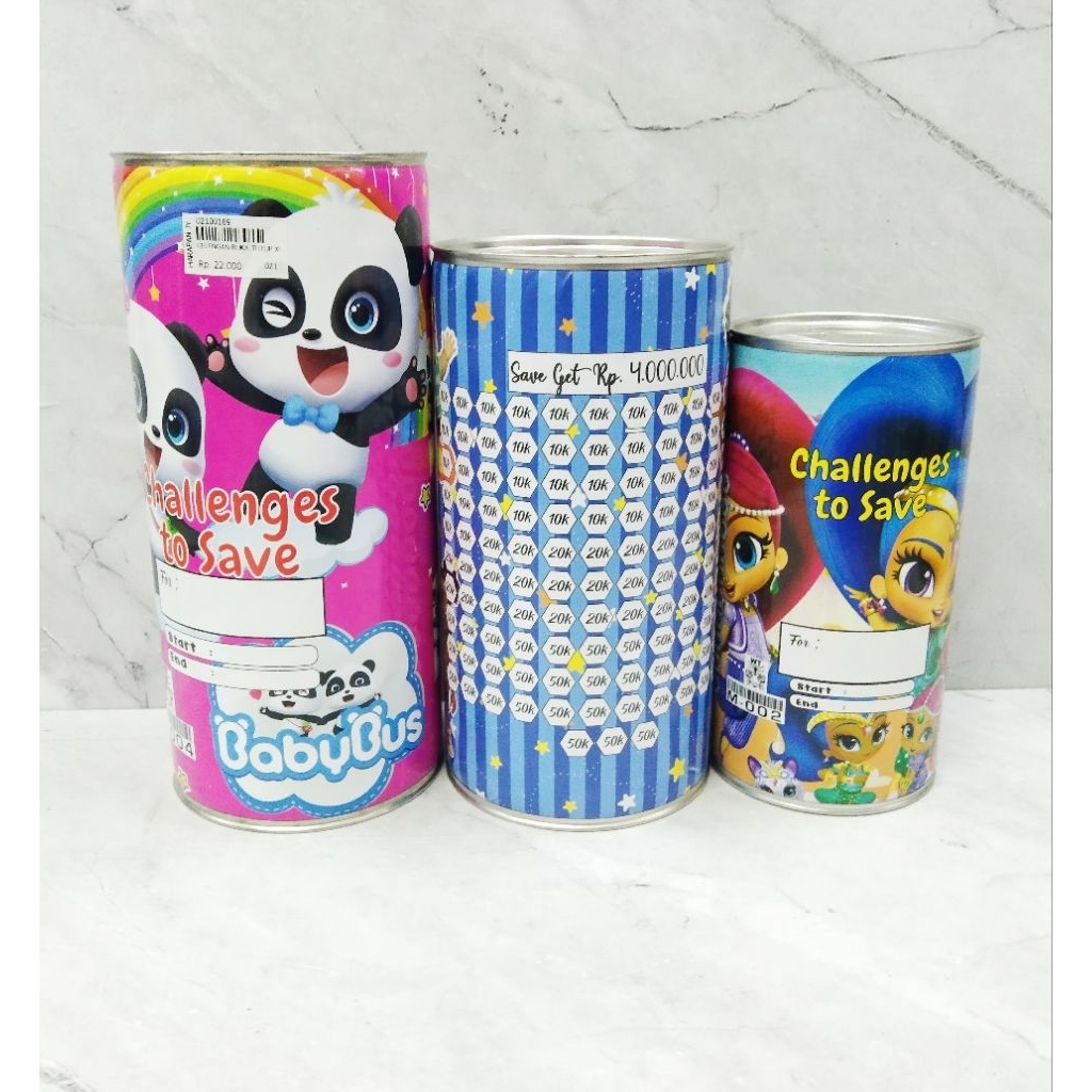 CELENGAN KALENG TARGET BUKA TUTUP / CELENGAN BUKA TUTUP