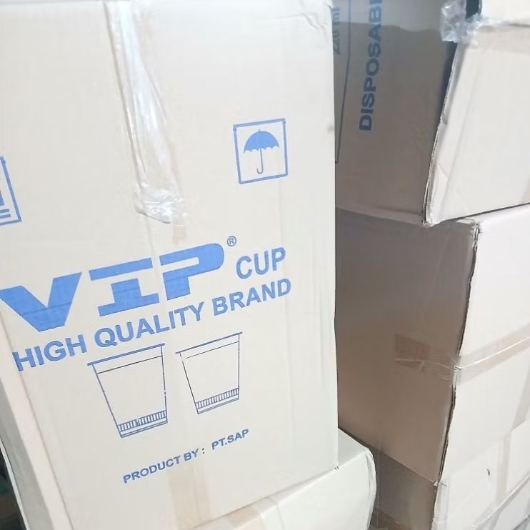 [ 1 KARTON ] GELAS KOPI PLASTIK 220ML 1DUS