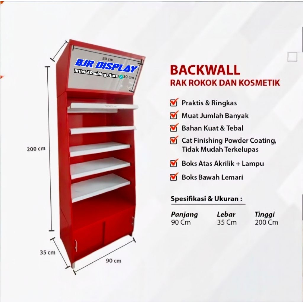 rak backwall minimarket. rak rokok display kasir murah 5susun